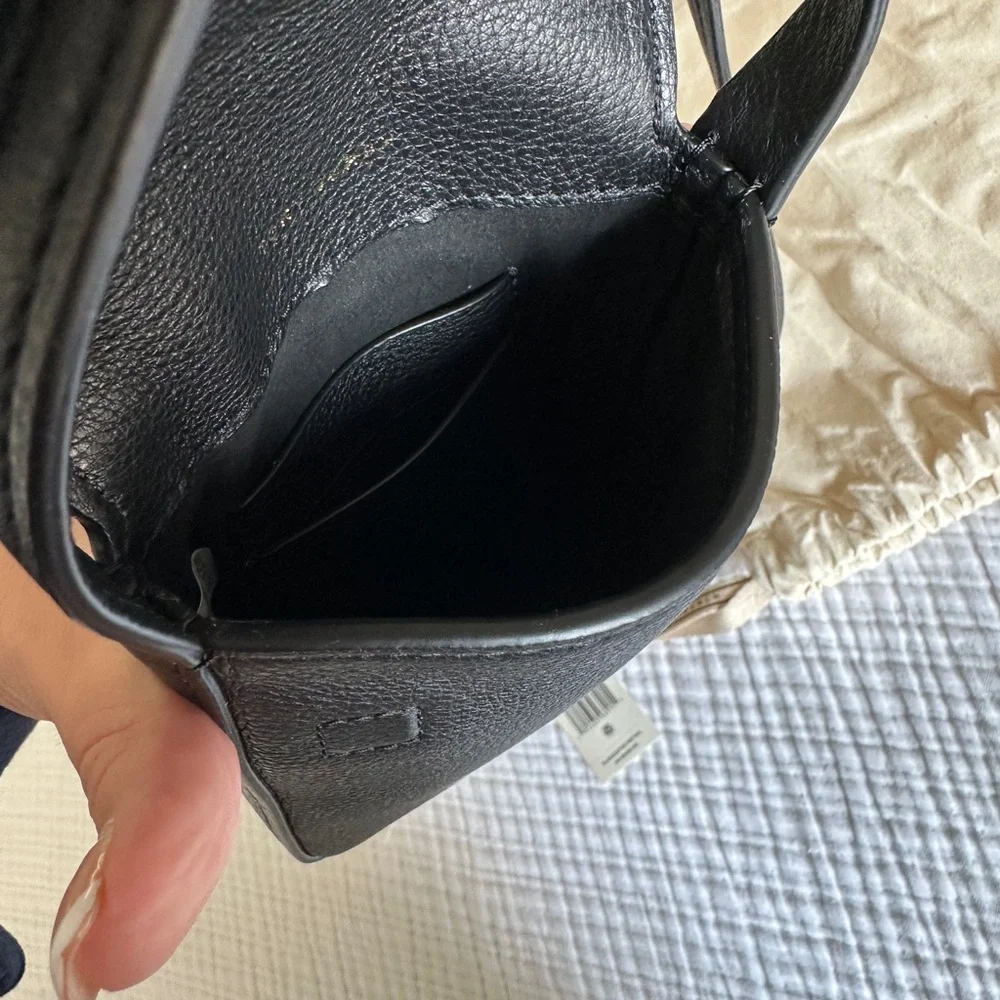 Tory Burch Black Crossbody Phone Bag with Gold Logo